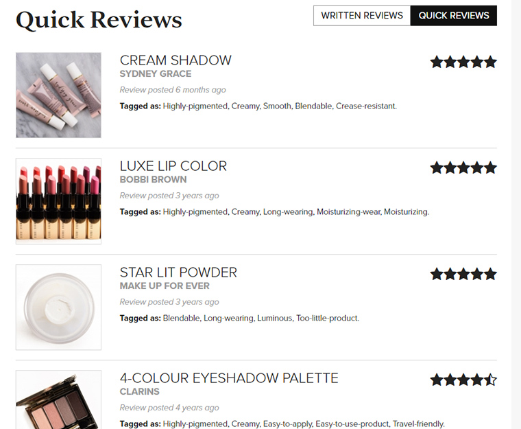 We offer quick reviews as well as written reviews. I know everyone has limited time, so sometimes just an overview of pros/cons paints a picture with enough data.